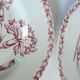 Lot of 4 flat plates Iron Earth, Lunéville carnation model