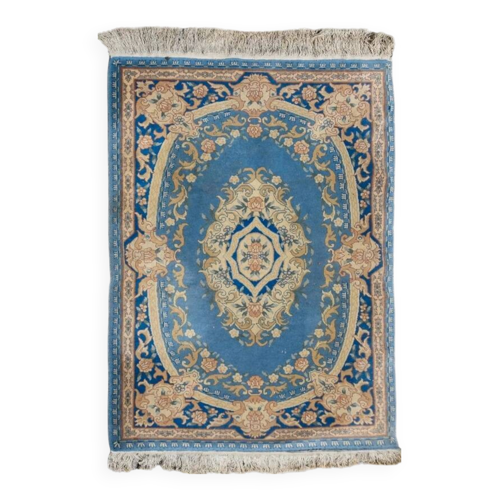 Handmade Oriental rug Indo-Savonnerie - 122 x 180 cm - "Galerie Sardje"