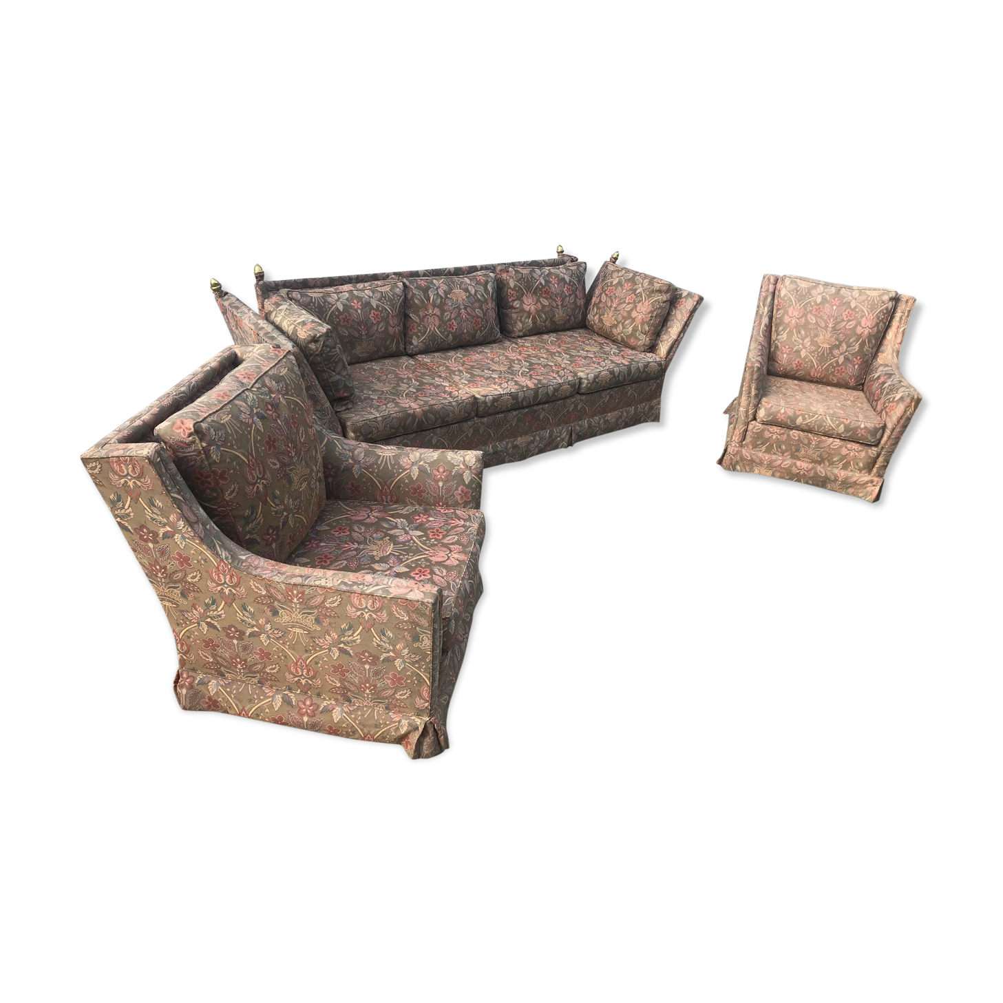 3-seater sofa and 2 armchairs set Maison Jansen 1960