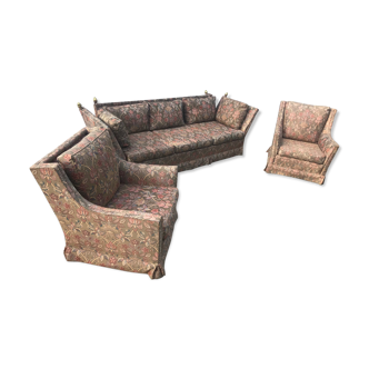 3-seater sofa and 2 armchairs set Maison Jansen 1960