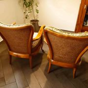 Set of 2 German Chippendale Cane Armchairs by Adolf Wrenger