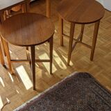 Vintage teak pull-out tables by Poul Hundevad Denmark 1960