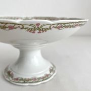 Antique Vierzon porcelain compote dish, A. Hache & cie, Art Nouveau