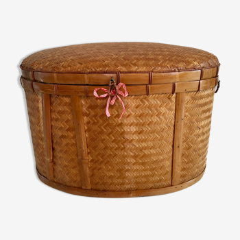 Wicker and bamboo trunk
