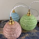 Art Deco triple globe waterfall pendant light