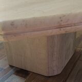 Octagonal coffee table in travertine
