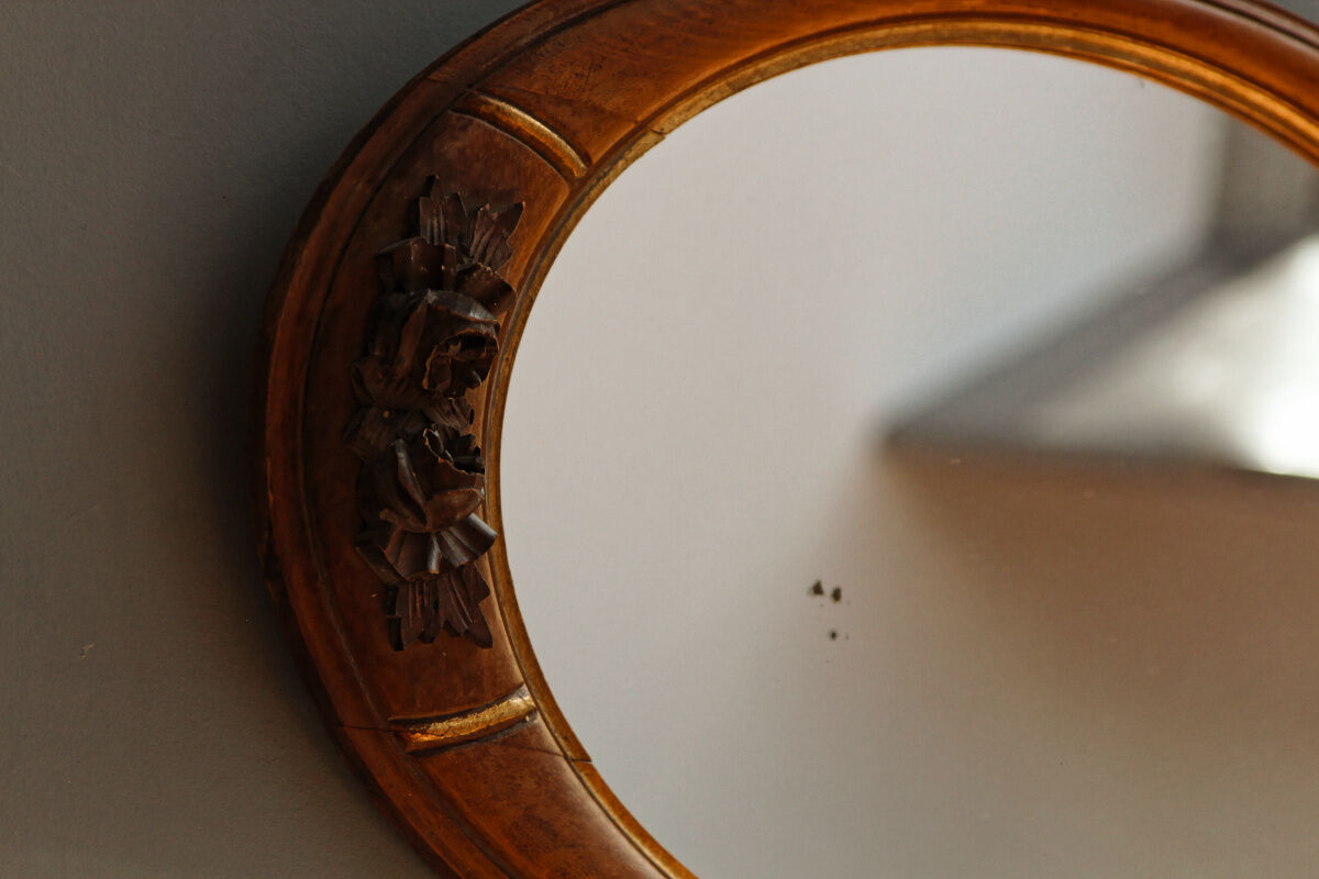 Oval art deco mirror