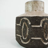 Ceramic vase in dark nuances by Loevemose Ceramics, 1960s