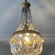 Lustre Montgolfière à pampilles de cristal et laiton