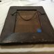 Wooden mirror with copper enamel decoration by Capo Esmaltes (Circa 1960)
