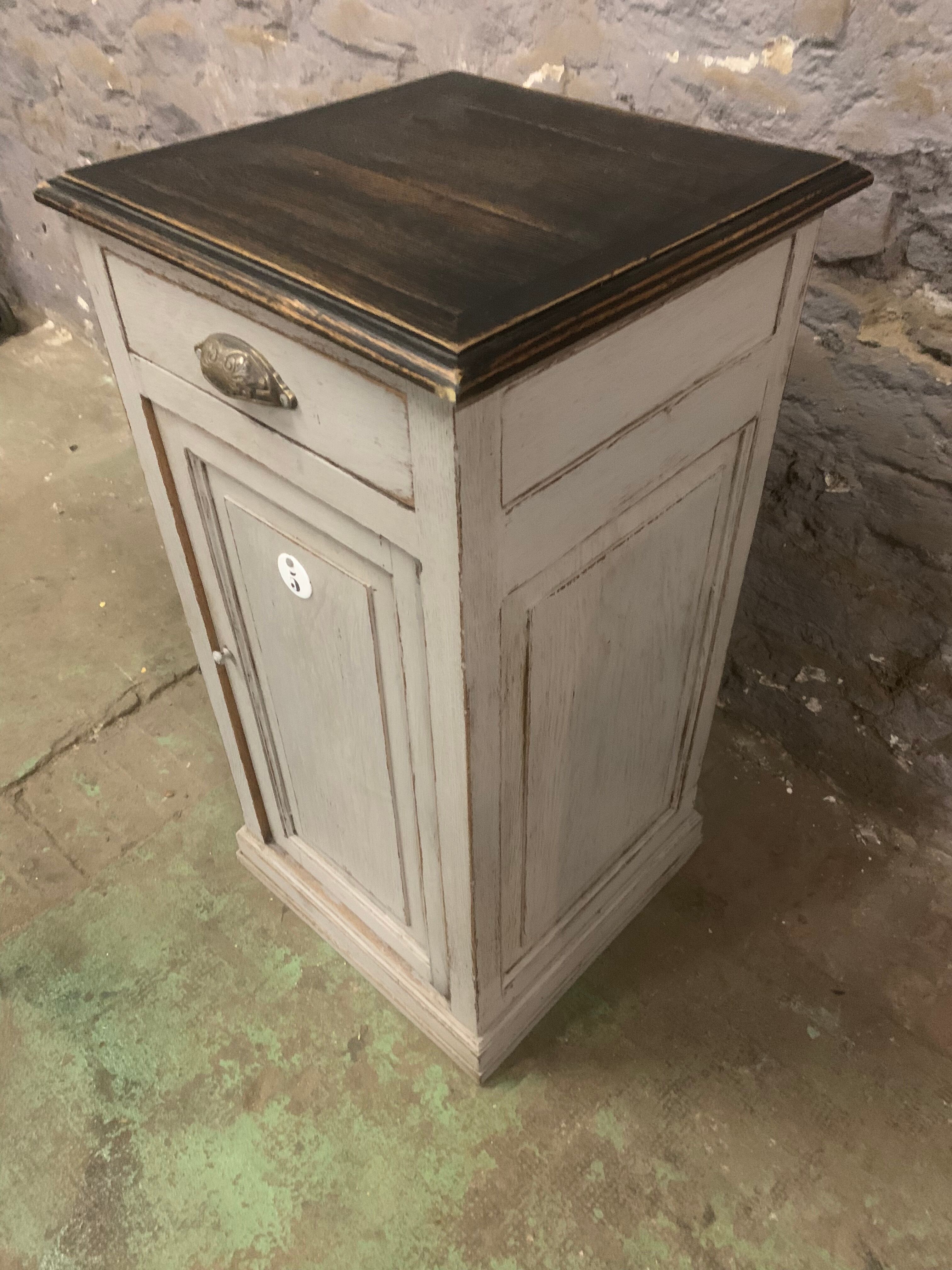 Old bedside painted oak 1920