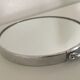 Vintage magnifying barber mirror in 12x12cm metal