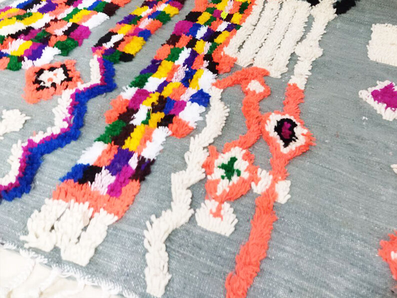 Handmade moroccan berber carpet 263 x 145 cm