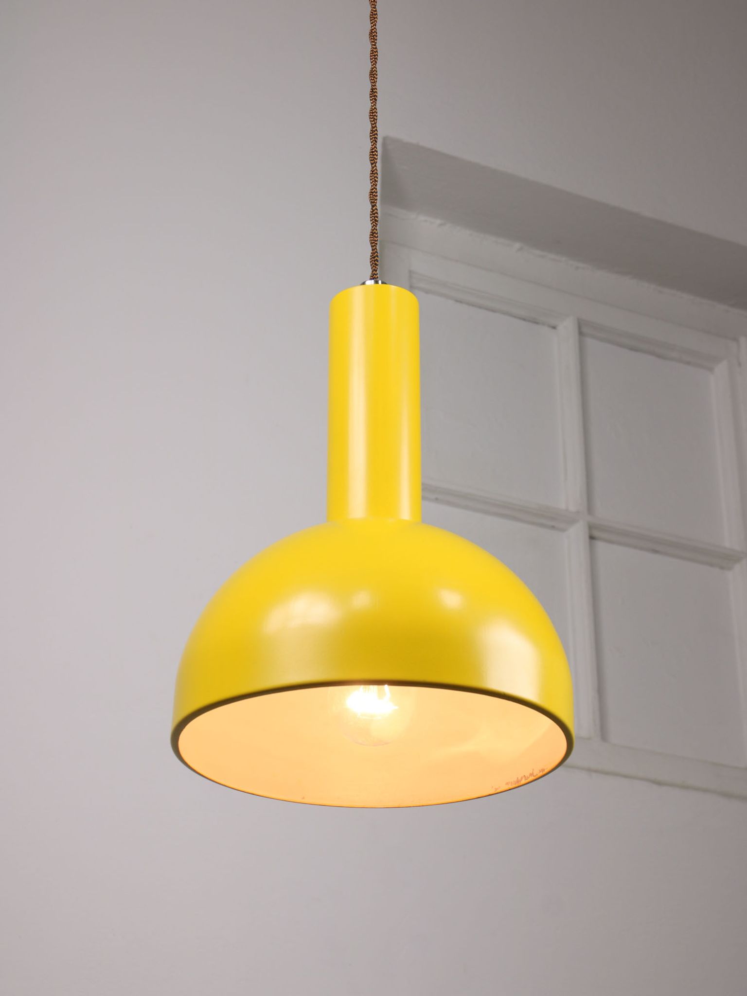 Vintage yellow metal lamp