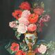 Table HST "Bouquet of flowers on a console" signed late 19th century