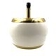 Monumental white ceramic and brass lamp base, italy 1970s