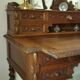 Counter desk and tiered stand in Neo-Renaissance oak