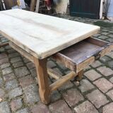 Lightened rustic stripped oak table
