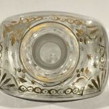 Bouteille en verre décoré de motifs doré