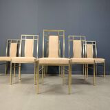 Vintage brass dining chairs by Belgochrom, 1970s