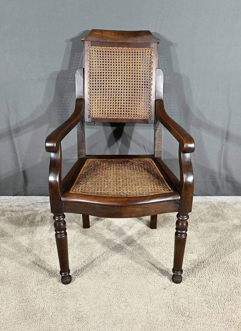 Hairdresser's armchair in solid beech, Louis-Philippe style - Early 20th century