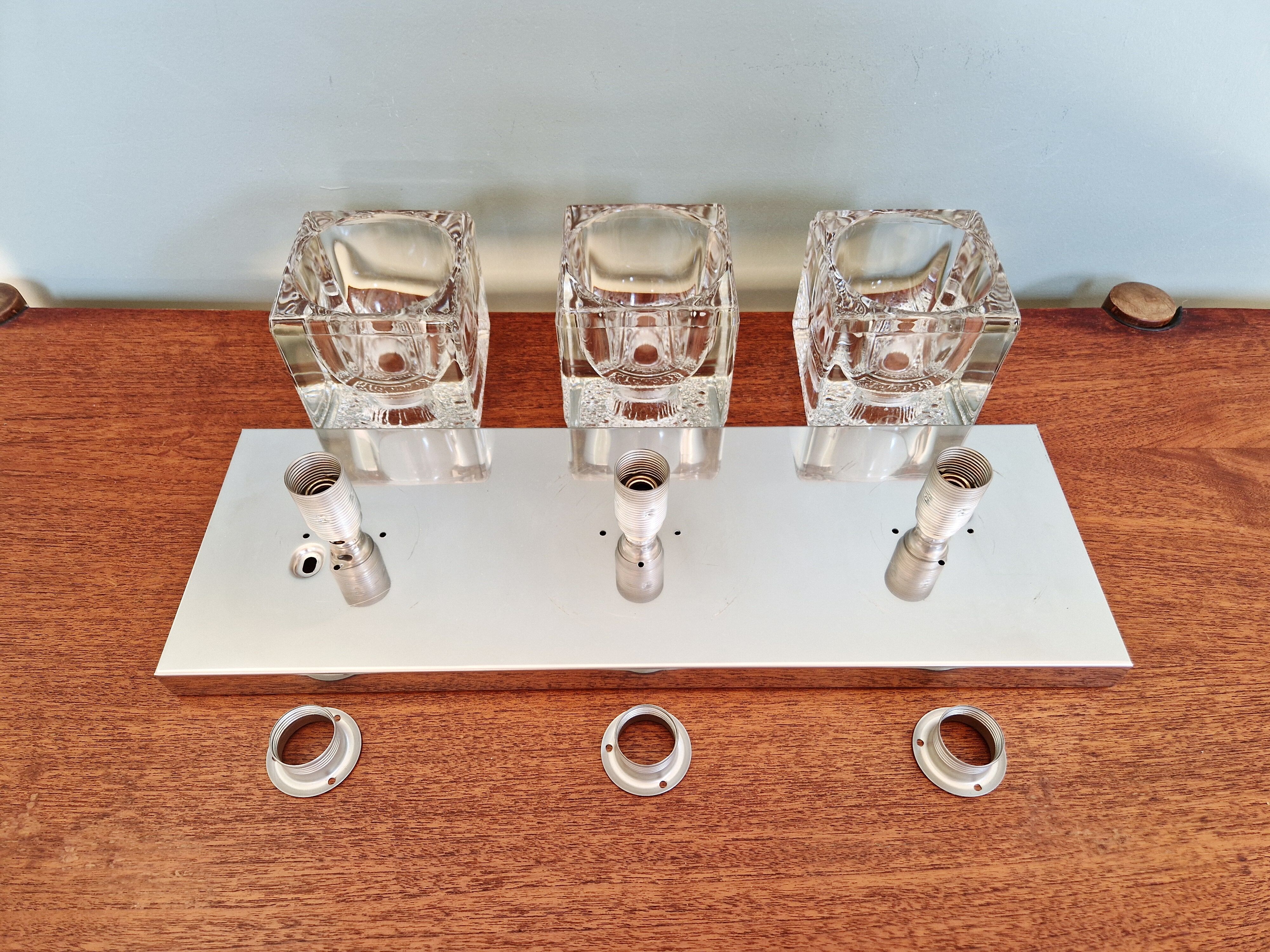 Triple wall lamp Ice Cube, Peill & Putzler, 1970