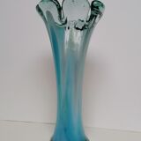 Murano blue glass paste vase