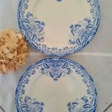 6 assiettes plates anciennes dépareillées terre de fer