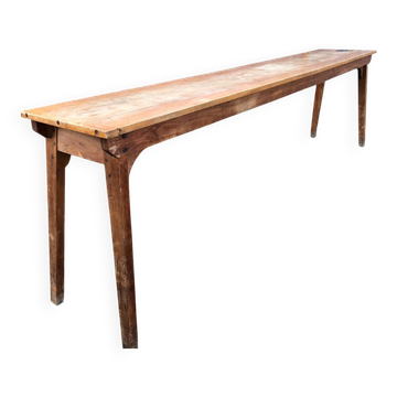 Table console vintage en hêtre massif