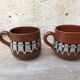 Paire de mugs en céramique marbrée