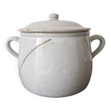 Speckled glazed stoneware soup tureen, Stoneware from the Marais.