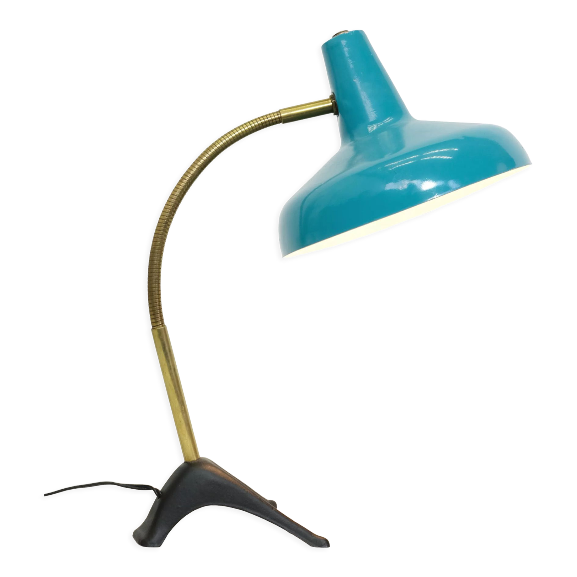 Turquoise modernist lamp from the 50
