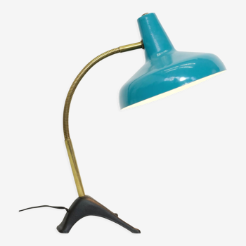 Turquoise modernist lamp from the 50