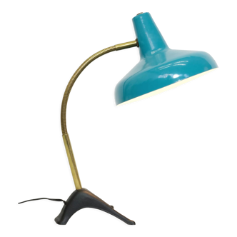 Turquoise modernist lamp from the 50