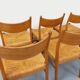 Set of 6 vintage teak Danish rope chairs Gessef Consorzio Sedie Friuli