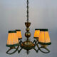 Art Deco brass and glass chandelier