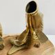 Pair of koi carp vases in brass, animal sculpture