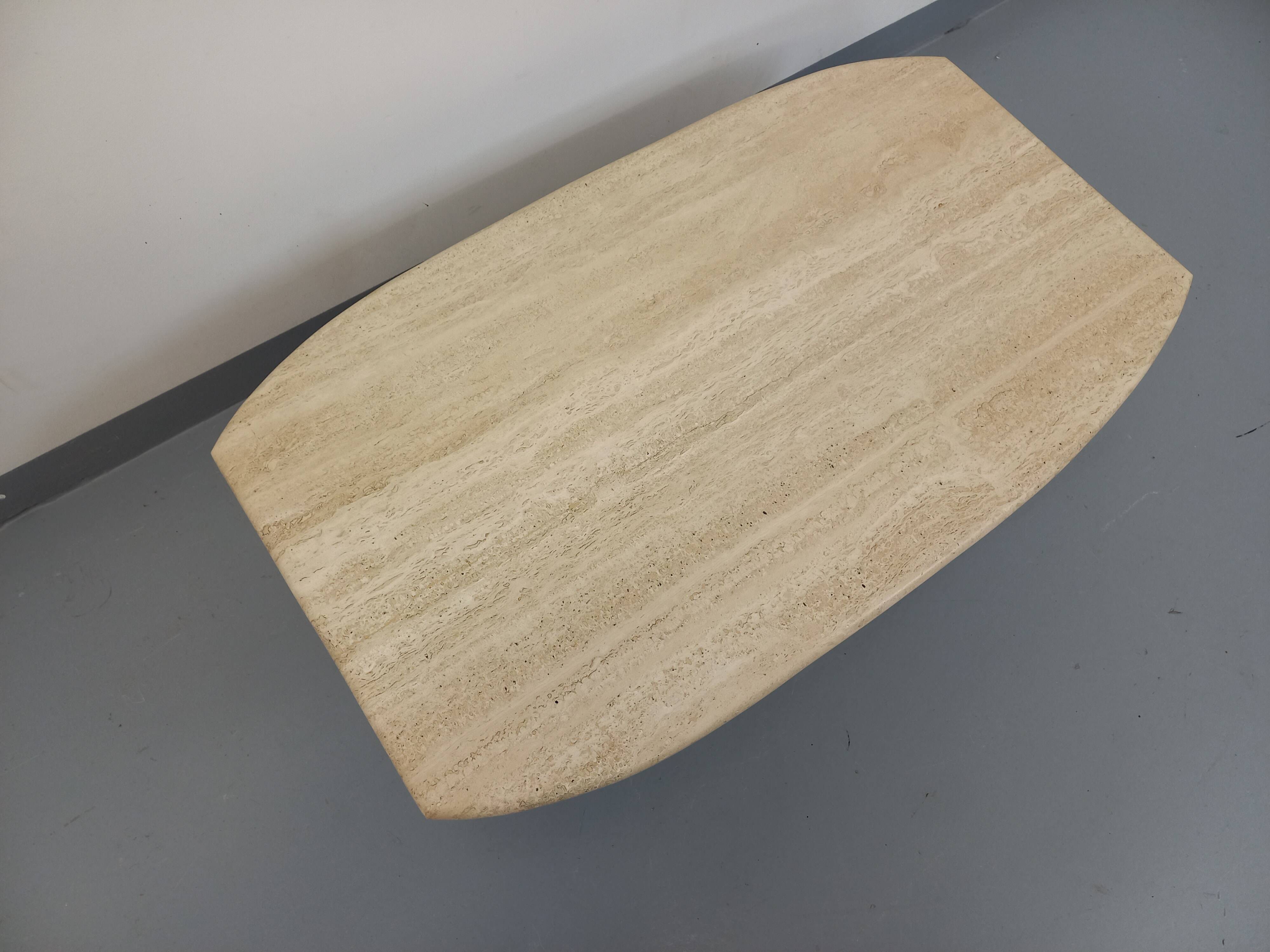 Vintage travertine coffee table from the 80s