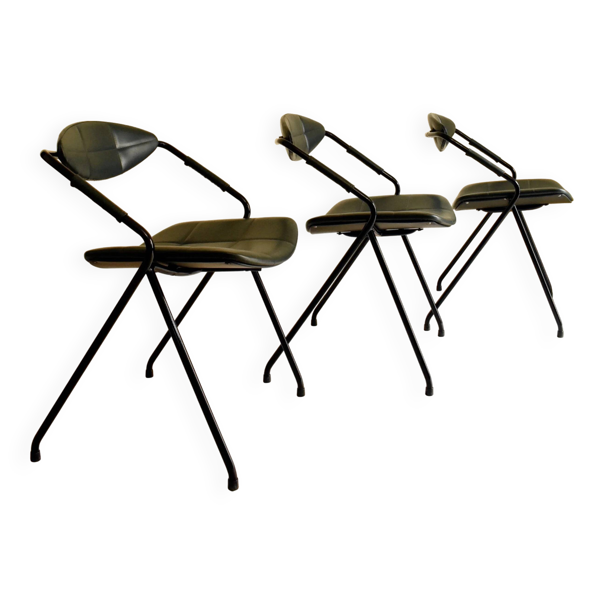 Set of three "Rugby" model chairs by Gilbert Steiner for Steiner, 1962.