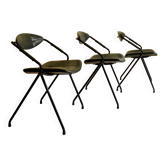 Set of three "Rugby" model chairs by Gilbert Steiner for Steiner, 1962.