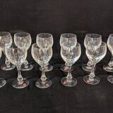 Twelve water glasses from baccarat cristallerie