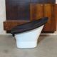 Space Age Atomic Pod Lounge Armchair with Black Bovine Leather by Dux, Sweden, 1960s