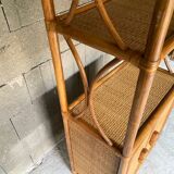 Vintage rattan bookcase 70s