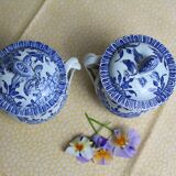 2 monogrammed "Gien" condiment jars