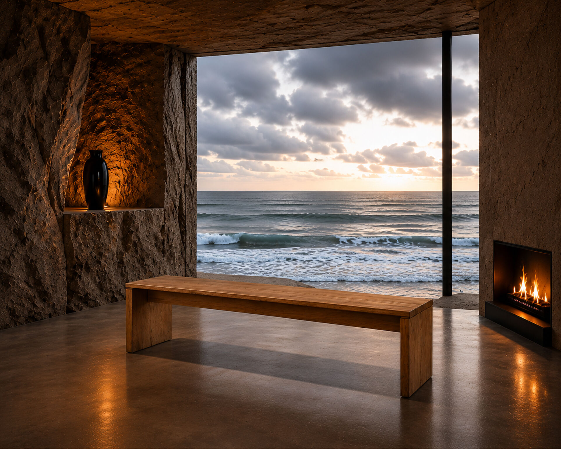 Méribel bench in solid pine by Charlotte Perriand, France, 1970