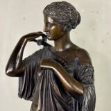 Diane de Gabies, bronze after the antique, brown patina, 19th century