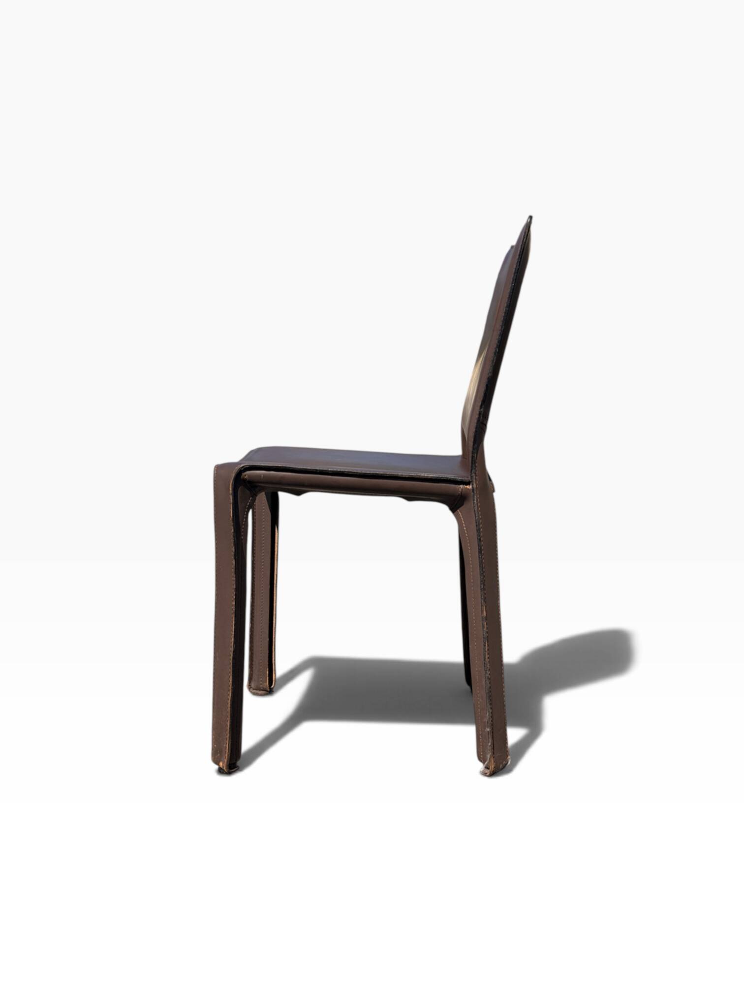 CAB 412 chair by Mario Bellini, Cassina, vintage brown saddle leather.