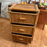 Commode en rotin vintage
