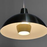 Golden aluminum pendant light by Lyfa. Denmark 1970s