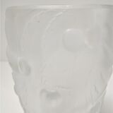 Vase pressed glass molded matte Josef Inwald decoration cherries